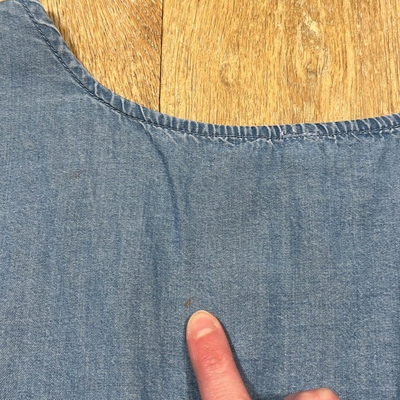 Gentle Fawn Chambray Dress Button Down Cap Flutter Sleeve Blue Size 8 EUC - Picture 13 of 13